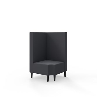 Snake kulmarahi 90° R 12, keskikorkea selkänoja, jalat puuta, ik 43 cm