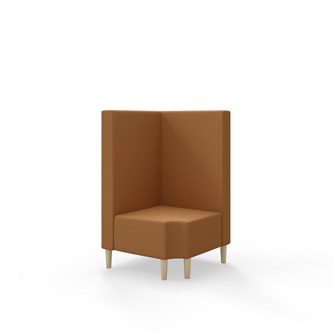 Snake kulmarahi 90° R 12, keskikorkea selkänoja, jalat puuta, ik 43 cm