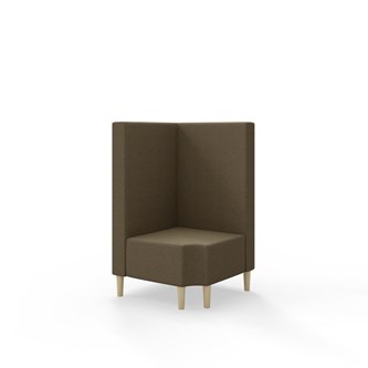 Snake kulmarahi 90° R 12, keskikorkea selkänoja, jalat puuta, ik 43 cm