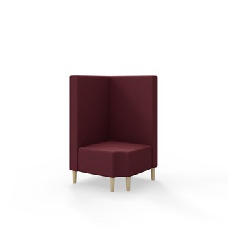 Snake kulmarahi 90° R 12, keskikorkea selkänoja, jalat puuta, ik 43 cm