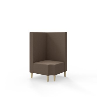 Snake kulmarahi 90° R 12, keskikorkea selkänoja, jalat puuta, ik 43 cm