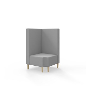 Snake kulmarahi 90° R 12, keskikorkea selkänoja, jalat puuta, ik 43 cm