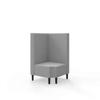 Snake kulmarahi 90° R 12, keskikorkea selkänoja, jalat puuta, ik 43 cm