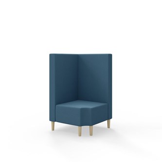 Snake kulmarahi 90° R 12, keskikorkea selkänoja, jalat puuta, ik 43 cm