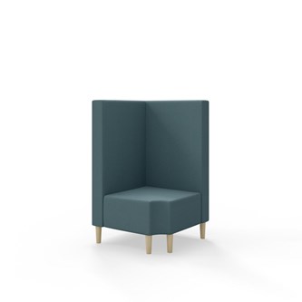 Snake kulmarahi 90° R 12, keskikorkea selkänoja, jalat puuta, ik 43 cm