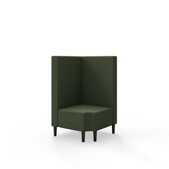 Snake kulmarahi 90° R 12, keskikorkea selkänoja, jalat puuta, ik 43 cm