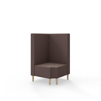 Snake kulmarahi 90° R 12, keskikorkea selkänoja, jalat puuta, ik 43 cm