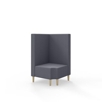 Snake kulmarahi 90° R 12, keskikorkea selkänoja, jalat puuta, ik 43 cm