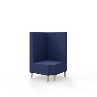 Snake kulmarahi 90° R 12, keskikorkea selkänoja, jalat puuta, ik 43 cm