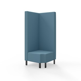 Snake kulmarahi 90° R 12, korkea selkänoja, metallijalat, ik 43 cm