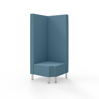 Snake kulmarahi 90° R 12, korkea selkänoja, metallijalat, ik 43 cm