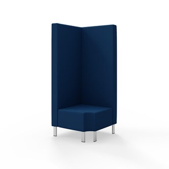 Snake kulmarahi 90° R 12, korkea selkänoja, metallijalat, ik 43 cm