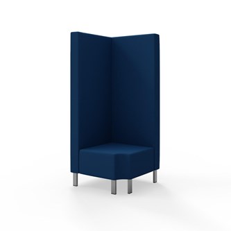 Snake kulmarahi 90° R 12, korkea selkänoja, metallijalat, ik 43 cm