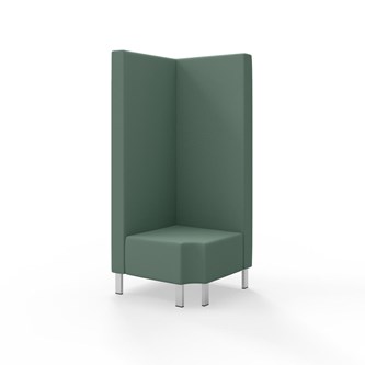 Snake kulmarahi 90° R 12, korkea selkänoja, metallijalat, ik 43 cm