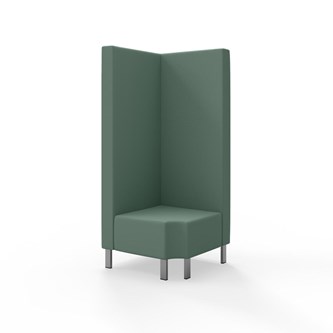 Snake kulmarahi 90° R 12, korkea selkänoja, metallijalat, ik 43 cm