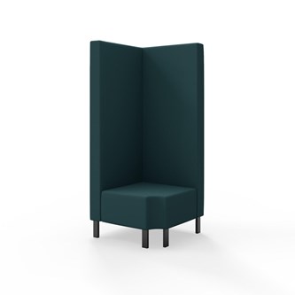 Snake kulmarahi 90° R 12, korkea selkänoja, metallijalat, ik 43 cm