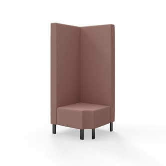 Snake kulmarahi 90° R 12, korkea selkänoja, metallijalat, ik 43 cm