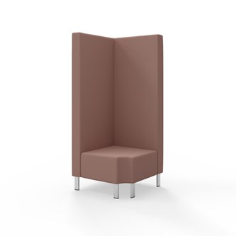 Snake kulmarahi 90° R 12, korkea selkänoja, metallijalat, ik 43 cm