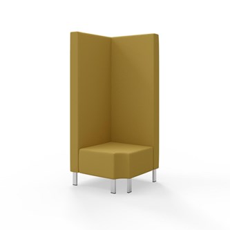 Snake kulmarahi 90° R 12, korkea selkänoja, metallijalat, ik 43 cm