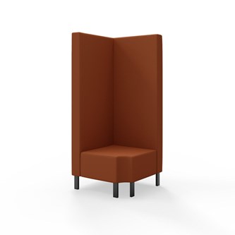 Snake kulmarahi 90° R 12, korkea selkänoja, metallijalat, ik 43 cm