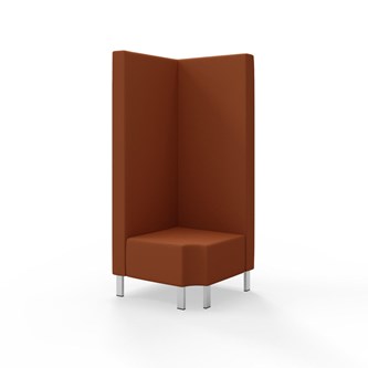 Snake kulmarahi 90° R 12, korkea selkänoja, metallijalat, ik 43 cm