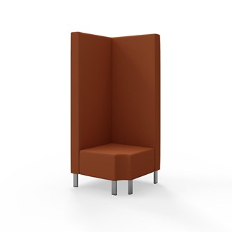 Snake kulmarahi 90° R 12, korkea selkänoja, metallijalat, ik 43 cm