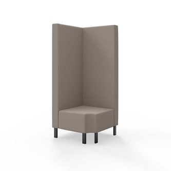 Snake kulmarahi 90° R 12, korkea selkänoja, metallijalat, ik 43 cm