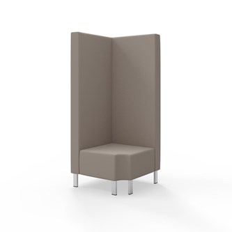 Snake kulmarahi 90° R 12, korkea selkänoja, metallijalat, ik 43 cm