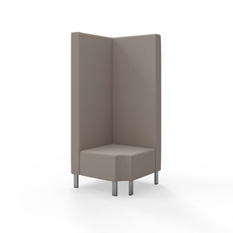 Snake kulmarahi 90° R 12, korkea selkänoja, metallijalat, ik 43 cm