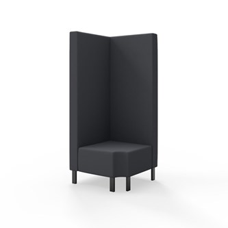 Snake kulmarahi 90° R 12, korkea selkänoja, metallijalat, ik 43 cm