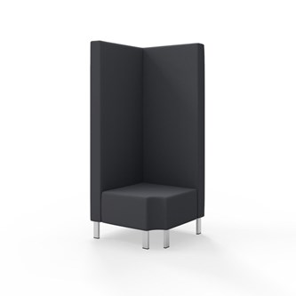 Snake kulmarahi 90° R 12, korkea selkänoja, metallijalat, ik 43 cm