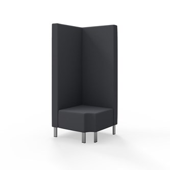 Snake kulmarahi 90° R 12, korkea selkänoja, metallijalat, ik 43 cm