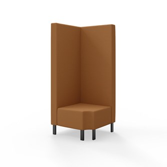 Snake kulmarahi 90° R 12, korkea selkänoja, metallijalat, ik 43 cm