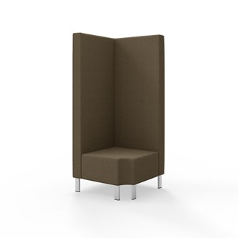 Snake kulmarahi 90° R 12, korkea selkänoja, metallijalat, ik 43 cm