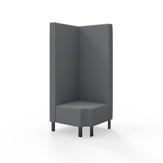 Snake kulmarahi 90° R 12, korkea selkänoja, metallijalat, ik 43 cm