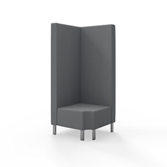 Snake kulmarahi 90° R 12, korkea selkänoja, metallijalat, ik 43 cm