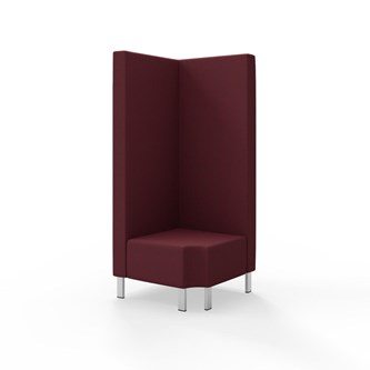 Snake kulmarahi 90° R 12, korkea selkänoja, metallijalat, ik 43 cm