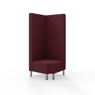 Snake kulmarahi 90° R 12, korkea selkänoja, metallijalat, ik 43 cm