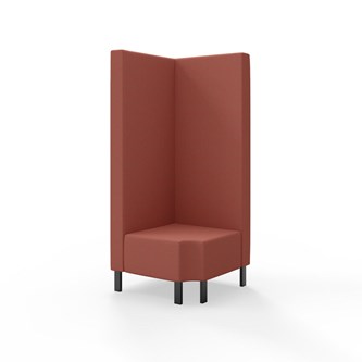 Snake kulmarahi 90° R 12, korkea selkänoja, metallijalat, ik 43 cm