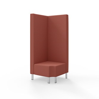 Snake kulmarahi 90° R 12, korkea selkänoja, metallijalat, ik 43 cm