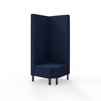 Snake kulmarahi 90° R 12, korkea selkänoja, metallijalat, ik 43 cm