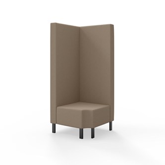 Snake kulmarahi 90° R 12, korkea selkänoja, metallijalat, ik 43 cm