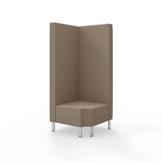 Snake kulmarahi 90° R 12, korkea selkänoja, metallijalat, ik 43 cm