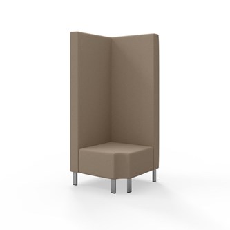 Snake kulmarahi 90° R 12, korkea selkänoja, metallijalat, ik 43 cm