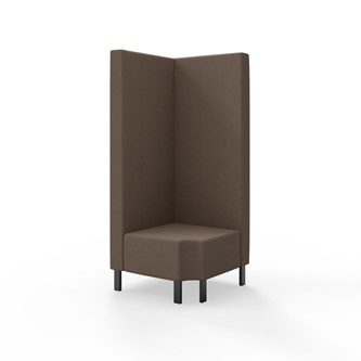 Snake kulmarahi 90° R 12, korkea selkänoja, metallijalat, ik 43 cm