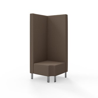 Snake kulmarahi 90° R 12, korkea selkänoja, metallijalat, ik 43 cm