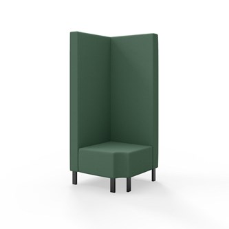 Snake kulmarahi 90° R 12, korkea selkänoja, metallijalat, ik 43 cm