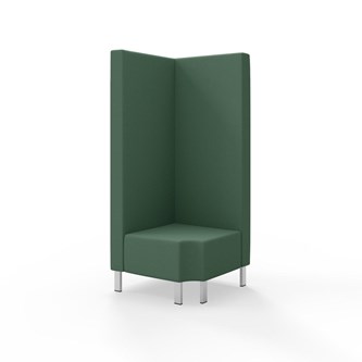 Snake kulmarahi 90° R 12, korkea selkänoja, metallijalat, ik 43 cm