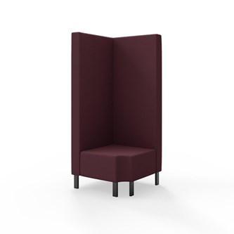 Snake kulmarahi 90° R 12, korkea selkänoja, metallijalat, ik 43 cm