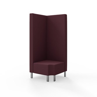 Snake kulmarahi 90° R 12, korkea selkänoja, metallijalat, ik 43 cm